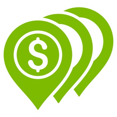 Dolar işaretleri düz glif simgesi