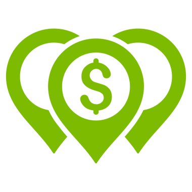 Doları harita işaretçiler düz glif simgesi