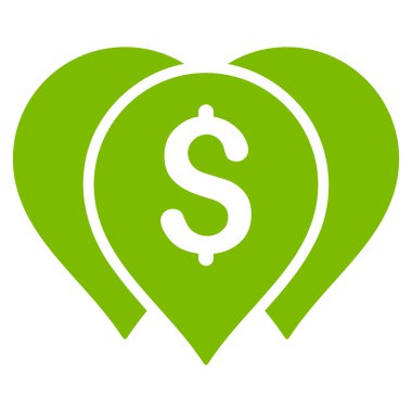 Para harita işaretleri düz glif simgesi