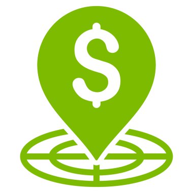 Para hedef düz glif simgesini