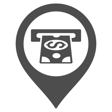 Para işaretçi düz glif simgesi