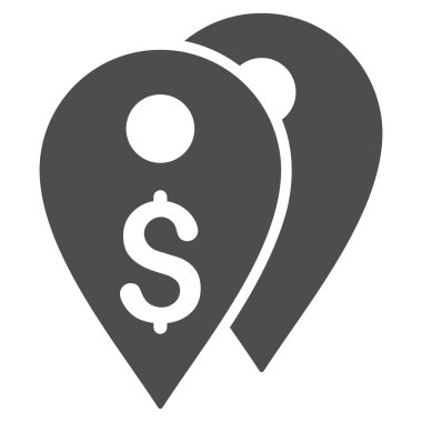 Doları banka düz glif simgesi belirtir