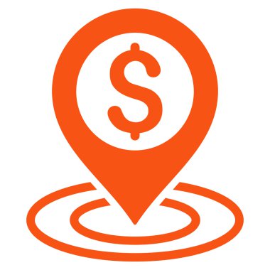 Banka düz glif simgesi yerleştir