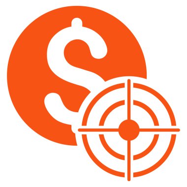 İş hedef düz glif simgesini