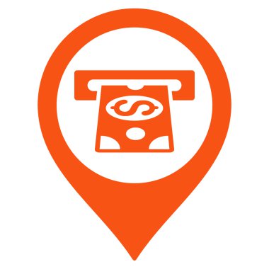 Para işaretçi düz glif simgesi