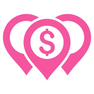 Doları harita işaretçiler düz glif simgesi