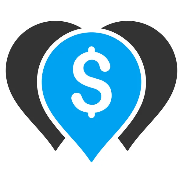Mapa de dinero Marcadores Flat Glyph Icon — Foto de Stock
