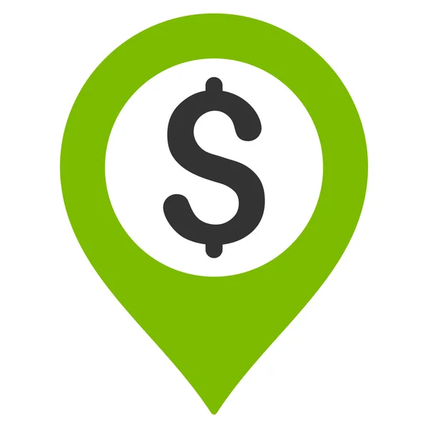 Bank Map Marker Flat Glyph Icon — Stock Photo, Image