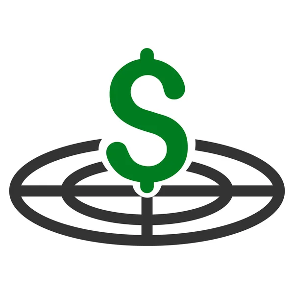 金融目标扁平字形图标 — 图库照片