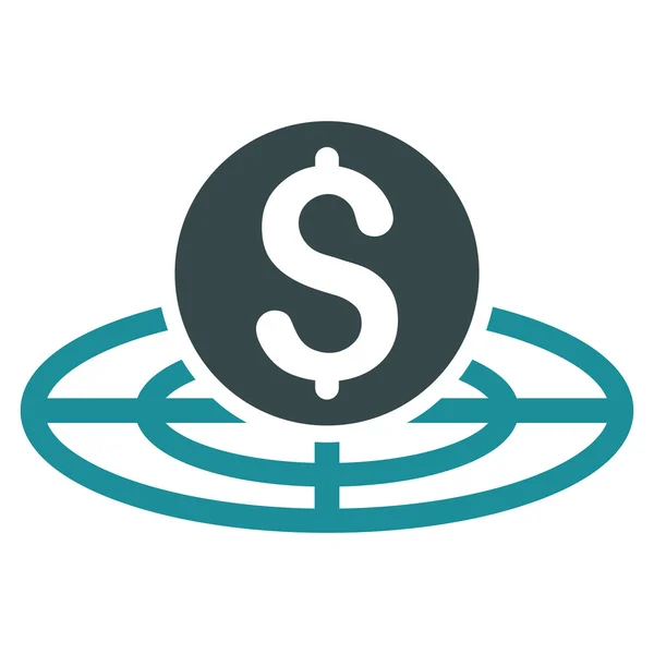 Money Crosshair Flat Glyph Icon — Stock Photo, Image