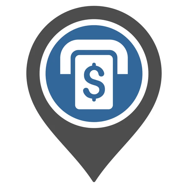 ATM Map Marker Flat Glyph Icon – stockfoto