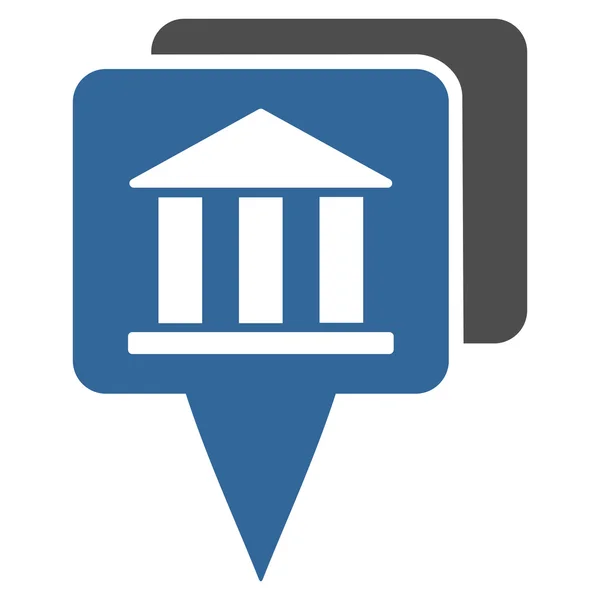 Bank Map Pointers Flat Glyph Icon — Stock Photo, Image