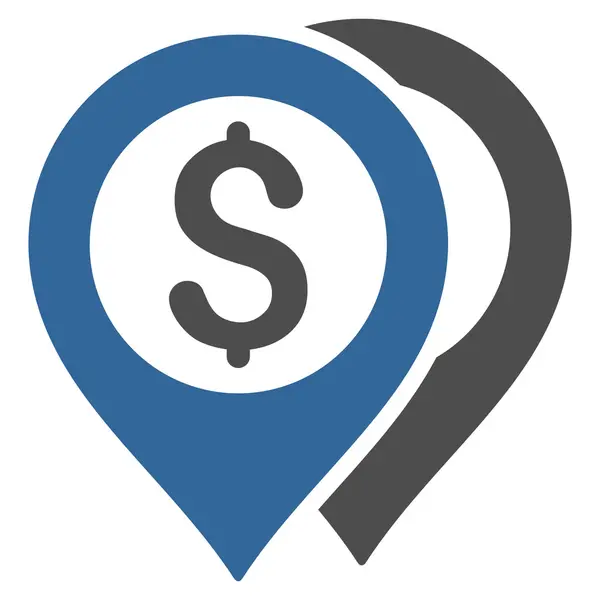 Dollar Bank Markers platte Glyph pictogram — Stockfoto