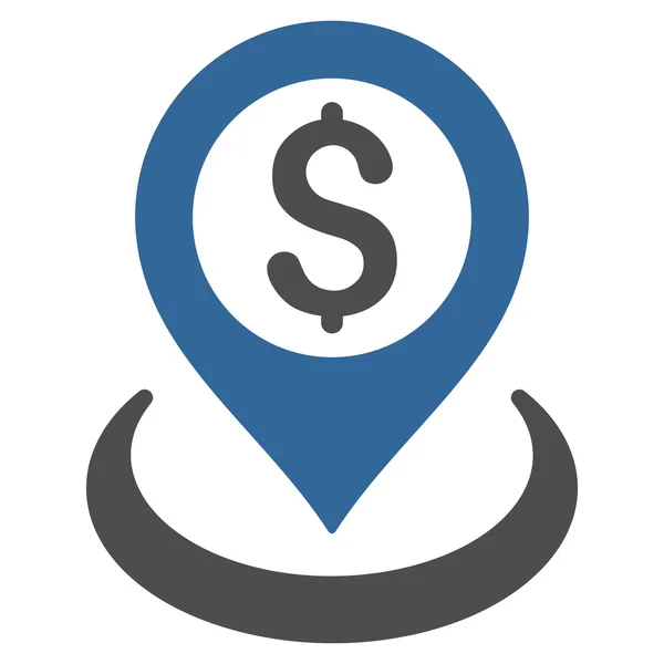 Dollar plaatsing platte Glyph pictogram — Stockfoto