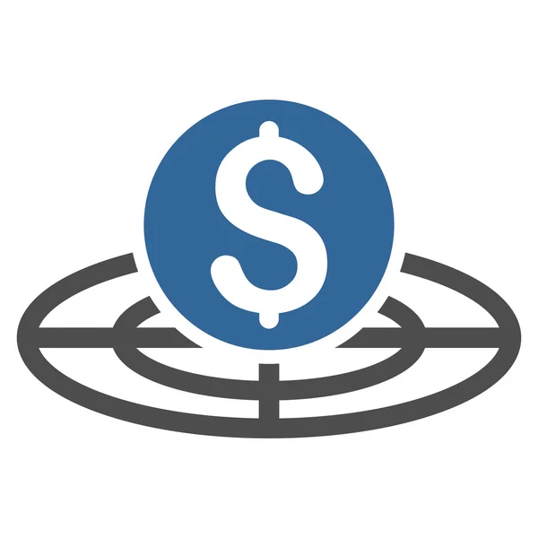 货币克罗斯希尔扁平字形图标 — 图库照片