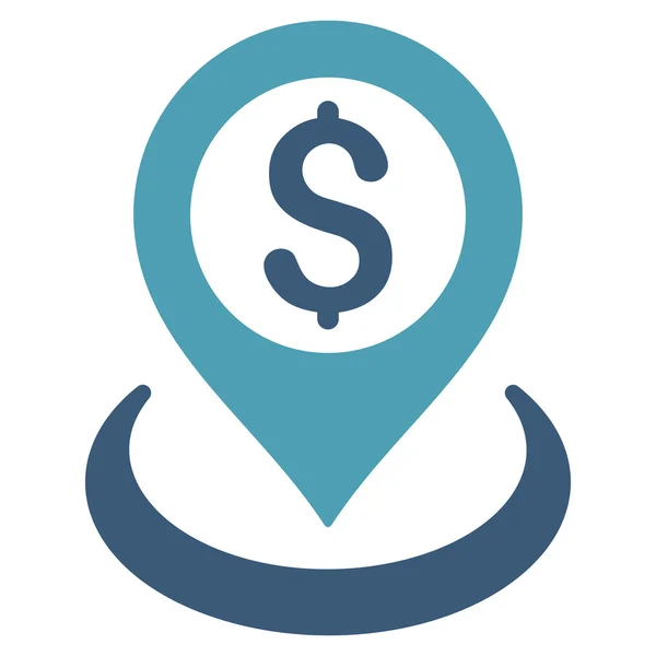 Dollar plaatsing platte Glyph pictogram — Stockfoto