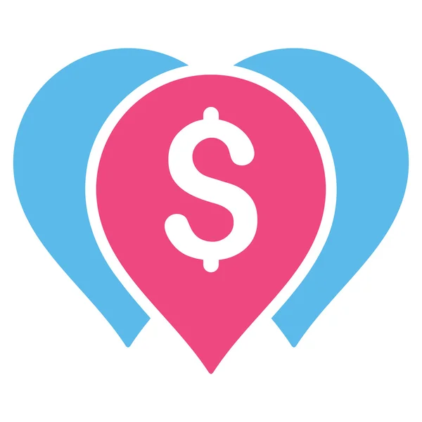 Mapa de dinero Marcadores Flat Glyph Icon — Foto de Stock