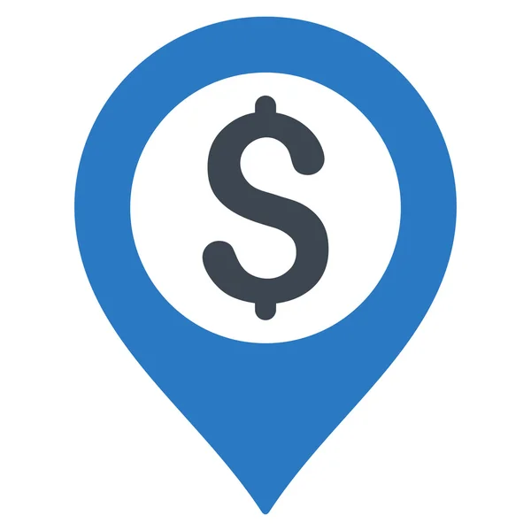Banka mapa značka ploché glyf ikona — Stock fotografie