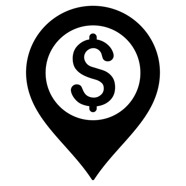 Mapa del Banco Marcador Flat Glyph Icon — Foto de Stock