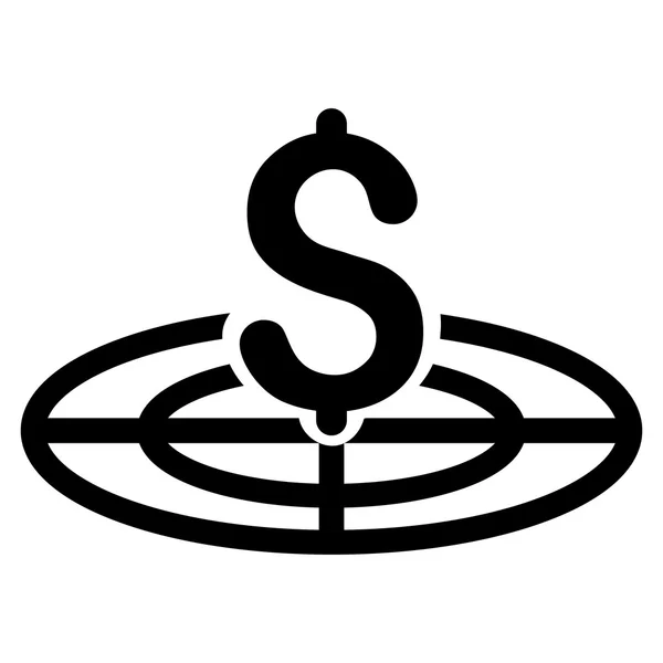 Фінансова ціль Плоска ікона Гліфа — стокове фото