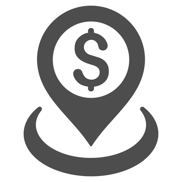 Dolaru umístění ploché glyf ikona — Stock fotografie