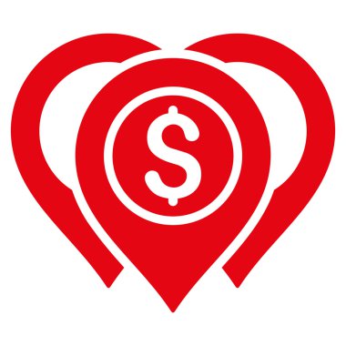 Doları harita işaretleri düz glif simgesi