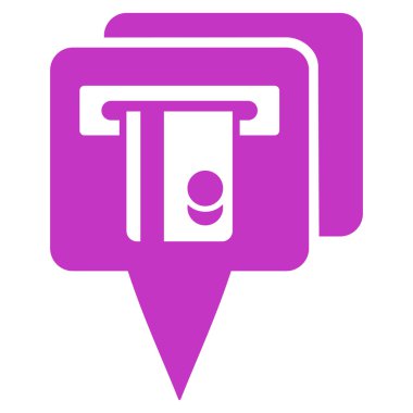 ATM işaretçiler düz glif simgesi