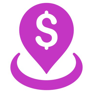 Banka yerleşim düz glif simgesi