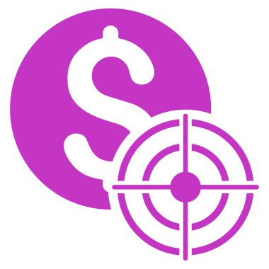 İş hedef düz glif simgesini