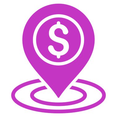 Doları konumuna düz glif simgesini