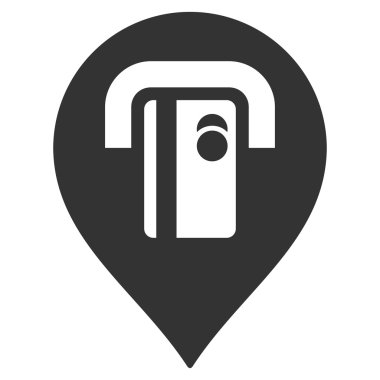 ATM makine işaretçi düz glif simgesi