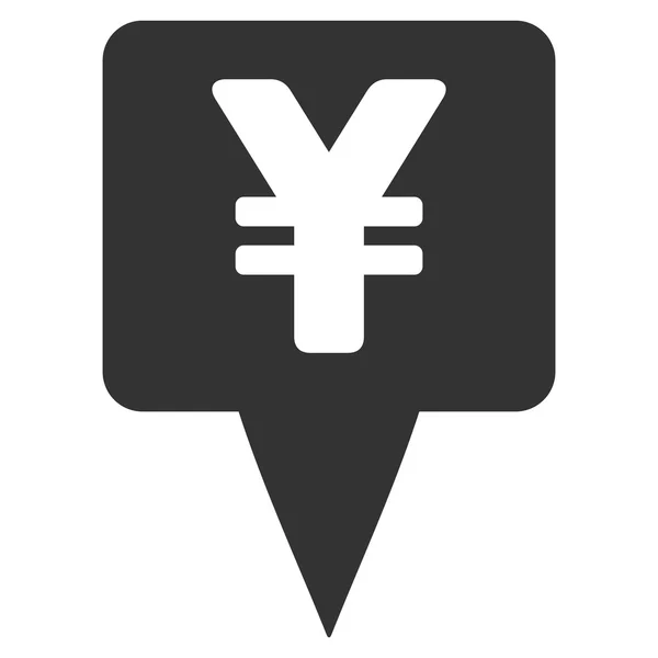 Yen Map Pointer Flat Glyph Icon — Stock Photo, Image