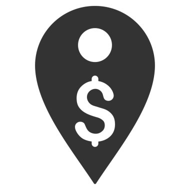 Doları harita işaretleyici düz vektör simgesi