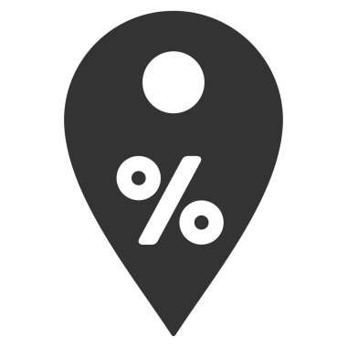 Percent Map Marker Flat Vector Icon
