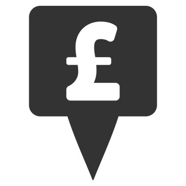 Pound Map Pointer Flat Vector Icon