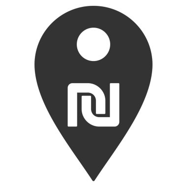Shekel Map Marker Flat Vector Icon