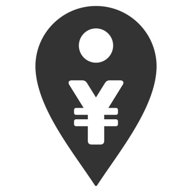 Yen Map Marker Flat Vector Icon