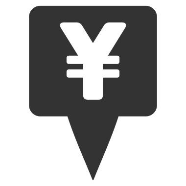 Yen Map Pointer Flat Vector Icon