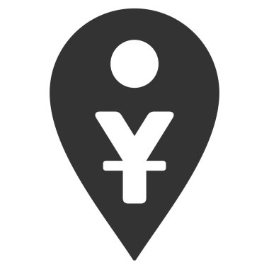 Yuan Map Marker Flat Vector Icon