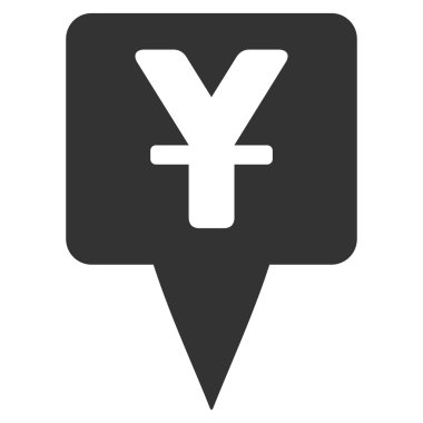 Yuan Map Pointer Flat Vector Icon