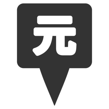 Yuan Map Pointer Flat Vector Icon