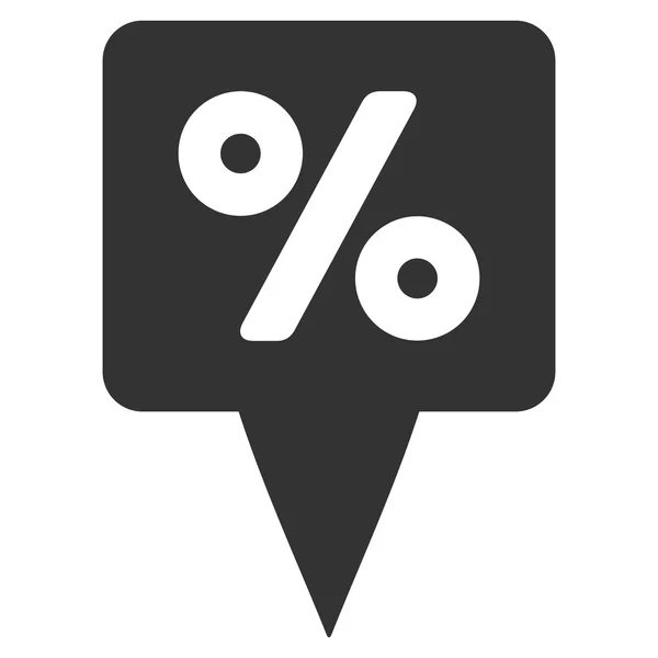 Percent Map Pointer Flat Vector Icon — Stock vektor