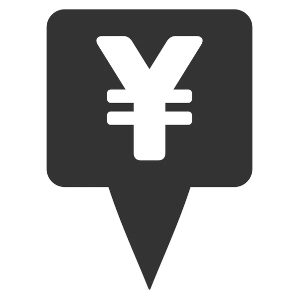 Yen Map Pointer Flat Vector Icon — ストックベクタ