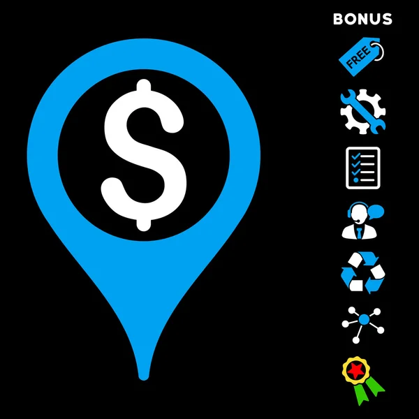 Банковская карта Значок плоской глифы с бонусом — стоковое фото