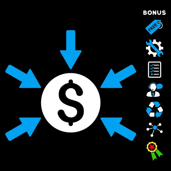 Money Income Flat Glyph Icon With Bonus — Stock Photo, Image