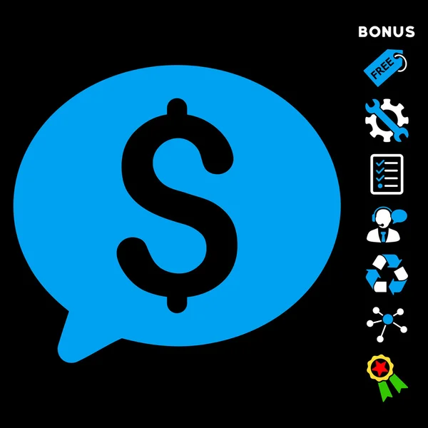 Money Message Flat Glyph Icon With Bonus — Stock Photo, Image