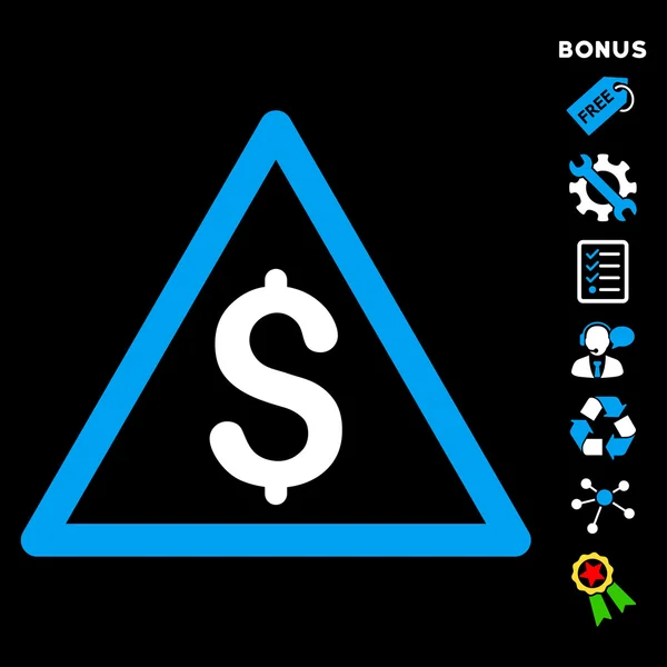 Money Warning Flat Glyph Icon com bônus — Fotografia de Stock