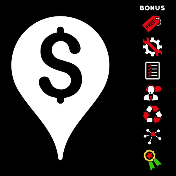 Bank karta markör platt Glyph ikonen med Bonus — Stockfoto