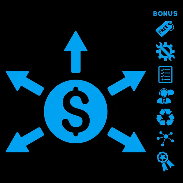 Auszahlung flaches Glyphen-Symbol mit Bonus — Stockfoto