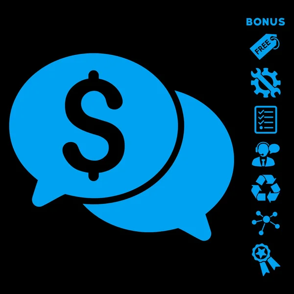 Financial Messages Flat Glyph Icon With Bonus — Stock Photo, Image